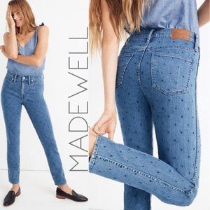 NWT Madewell Slim Straight Jeans: Navy Dot Edition Size 23